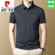 皮尔卡丹（pierre cardin）品牌重磅桑蚕丝短袖t恤男2025新款夏季休闲爸爸装上衣凉感polo衫 红色-15286 M 165
