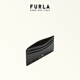 Furla [neues Produkt im Frühjahr und Sommer] Camelia Cowide kleine Frauenkartenbeutel dünne und kleine Kartenclip -Hülle bestimmte Dokumente Aufbewahrungstasche Schwarz
