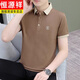 
Hengyuanxiang 2025 summer men's short-sleeved T-shirt with neckline trendy lapel POLO shirt casual simple and versatile half-sleeved QY719 brown red M Suggestion: 100-120Jin [Jin equals 0.5 kg]