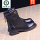 Spechtleder kurze Stiefel für atmungsaktive Damen Martin Stiefel 2025 Neue Frühlings- und Sommer -vielseitige Mesh hohl Stiefel Dünne Mesh Sandalenstiefel Schwarz 35