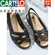 卡帝乐鳄鱼（CARTELO）官方妈妈凉鞋夏季新款平底防滑舒适软底工作鞋优雅百搭中老年女鞋 866黑色旗舰款 36 偏小一码