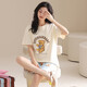 [纯棉]睡衣女夏季套头短袖短裤休闲款家居服套装可外穿女cker CKE-W6172A XL