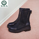 Boots de malla de cuero de cuero de carpintero de carpintería para mujeres en sandalias de medio tubo de verano tendencia blanca 35