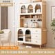 Yiguangju Cream-Stil-Sideboard-Hochschrank gegen die Wand integrierte Haushaltsküchenschrank Wohnzimmer Weinschrank 120*40*190 Runde Ecken [Blockholzfarbe] [nach Hause senden]