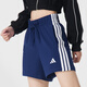 阿迪达斯（adidas）运动套装女 2025夏季新款时尚渐变logo短袖T恤针织短裤休闲两件套 汉玉白+蓝色 XL