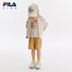Fila Fila Children's Clothing Children's Casual Comfortable Tops 2024 Autumn Boys' Woven Short-Sleeved Shirt Trendy Maltose White-IV 120 cm