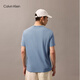 Calvin KleinJeans25春夏新款男士休闲潮流ck字母印花净色纯棉短袖T恤4RB854G CFF-星蓝 L