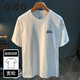 
GLXLG short-sleeved T-shirt men's summer thin heavy high-end casual round neck print versatile ins trendy top black [MSHE1506 black] L suitable for 131-145Jin [Jin equals 0.5 kg]