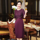 
KaYOULAI's daughter married mother's high-end dress for marriage noble young style new purple dress happy mother-in-law wedding reception 9767 purple acetic acid round neck M85-95Jin[Jin equals 0.5 kg] All size