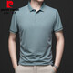 皮尔卡丹（pierre cardin）男士短袖t恤桑蚕丝翻领中老年polo衫爸爸装冰感丝上衣 白色5012 M