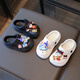 Leosoxs Nezha Ao Bing Bing's Slippers Summer Shit Feel Hole Chaussures 2025 New Children's Children's's Non-slip Lof Bottom Sandales Blanc [image principale] 32 Taille 32 [33 Même taille]