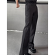 
7 best products casual pants for men, summer thin scimitar loose draping large size micro-flare suit pants straight ice silk pants men SBXS-C911 black L (belt not included)