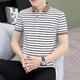 Huanyi Guangdong Puning men's shirt middle-aged and elderly striped daddy shirt men's short-sleeved T-shirt 2025 summer lapel Zhongqing QY756 green khaki M suggests 100-120 Jin [Jin equals 0.5 kg]