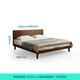 Lin's home solid wood bed 1.8m x 2m black walnut master bedroom double bed frame in the wild series RQ5A