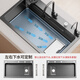 Jiumuwang Kitchen Xiaomi Mi Liter Gun Gray SUS304 Stainless Steel Sink Left and Left Large Single Sink Table Up and Lower Washing Basin Bowl Pool [Pumping and Pulling Deluxe Package Lower Water] Gun Gray 680x460mm
