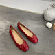 Sofea sommer boge flache schuhe vielseitige leichte mundschuhe schwangere Frauen Ballettschuhe J683-4 Aprikose Farbe 35