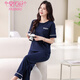 
Modal pajamas for women in summer pure cotton short sleeve thin 2025 new summer casual cotton can be worn outside trousers home clothes 7374 bean green breastless pad M 80-100Jin [Jin equals 0.5 kg]