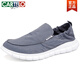 CARTELO 2025 summer new canvas shoes for men breathable work old Beijing cloth shoes for men with one foot lazy casual shoes 881 black 40