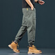 Canelin Kiskha high-end 2025 summer black work pants men's American Harem pants large size loose tying feet casual long trousers 8004 military green regular XL size
