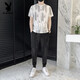 Playboy (Playboy) Suit T-shirt à manches courtes pour hommes à manches courtes pour hommes Slim Fit Men de neuf points de neuf points Sports décontractés en deux pièces White 719 m recommandée 85-105jin [Jin est égal à 0,5 kg]