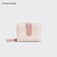 CRTNZO KROEZ light luxury wallet for women short 2025 new coin wallet for women card bag birthday Chinese Valentine's Day gift practical pink - give girlfriend wife practical and high-end feeling