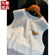 Vancl Loose American Vest Men 2025 Sommer Trend gedrucktes ärmelloses T-Shirt Vest Casual Sports Sweatshirt T-Shirt Männer 9906-1 Weißer regulärer XL für 124-140jin [Jin entspricht 0,5 kg]