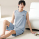 Palando Pajamas para hombres para pantalones cortos de chaleco sin mangas de algodón de verano Gran tamaño para el chaleco de verano para hombres Juego de ropa para el hogar 13657 [algodón puro, amigable con la piel y transpirable] XL [sugerido para 120-140Jin [Jin iguala 0.5 kg] de desgaste]