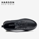 Harson Men's Shoes Business Casual Leather Shoes 2025 Autumn Genuine Leather High-End Commuting Walking Shoes Black 43