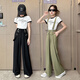 
Disney girls overalls spring and summer thin 2025 new girls large children summer suit girls summer black children's pants short sleeves 160