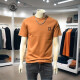 
ANDSEEYOU brand men's short-sleeved T-shirt 2025 summer new fashion letter printed round neck body shirt top JL7029 model purple XL