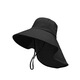 Memaru 2025 new summer fisherman hat women's large brim anti-UV sun hat cycling neck protection sun protection hat black large brim shawl neck protection