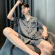 莫代尔睡衣男款夏季冰.丝短袖短裤纯色青年男士夏天薄款可外穿家居服套 (BBA)冰丝 男G723 L (建议身高170左右，体重100-