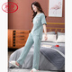 
Langsha Light Luxury Pajamas for Women in Summer Pure Cotton 2025 New Short Sleeve Trousers Home Clothing Set Can Be Wear Thin Cotton Outside 7374 Bean Green M 80-100Jin [Jin equals 0.5 kg]