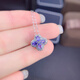 IosnIOSN new natural tanzanite pendant light blue 925 silver precision inlaid main stone 3*4mm free necklace