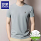 Romon High-End Round Neck Kurzärärmelte T-Shirt für Männer 2025 Neuer Sommer Dünner Männer mittlerer Alters mit halbärmeligem trendigen T-Shirt für Männer 13576-Black M 165 [Vorgeschlagenes Gewicht 100-120 Jin [Jin gleich 0,5 kg]]]