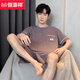 恒源祥男士睡衣夏季新疆棉短袖短裤薄款青少年休闲大码可外穿家居服套装 yzt9201 L 男