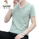 Woodpecker (Tucano) High-End-Herren-Kurzärmel-T-Shirt V-Ausschnitt Summer Brand Slim Cotton Boy's halbärmelte lässige und vielseitige Kleidung. White 691-Modelle M empfohlen 90-100 Jin [Jin entspricht 0,5 kg]