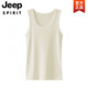 JEEP SPIRIT夏季工装复古白色棉健身背心运动老头汗衫跨栏重磅螺纹坎肩打底男 黑色 L (建议115-135斤)