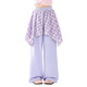 Pitt Pitt Girls' Wide Legs Summer 2025 New Children's Butt Curtain Pants Large Children's Summer Plaid Pants Ice Wire Mosquito Repellent Pants 15290 Purple + 15277 Blue 120 cm