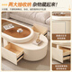 Qingziyou cream style coffee table for living room and home 2026 new small apartment simple rotatable tempered glass tea table combination cream style brown glass single coffee table