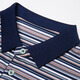 Lilang men's ice silk short-sleeved lapel T-shirt 2025 summer casual loose striped cool thin polo shirt Li N7003 short-sleeved green L 170 [recommended 120-135Jin [Jin equals 0.5 kg]]