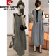 
Pier Cardin American retro plaid vest mid-length skirt for women's temperament, fashionable loose slimming back lace sleeveless dress plaid vest dress 9855 M (100-115Jin[Jin equals 0.5 kg])
