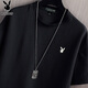 花花公子（PLAYBOY）短袖T恤男士冰丝薄款上衣服夏季半袖潮牌速干运动高端打底衫