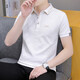 Sieben Wolves Offizielle Website, die offizielle Website der offiziellen Website der offiziellen Website des Sommer-Cool Ice Silk Casual Dünnverlusts-Baumwoll-Baumwoll-Kurzärärt-T-Shirt-Polo-Hemd-Shirts Dunkelblau 679 Modelle M _85-100jin [Jin gleich 0,5 kg]