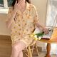 
HUALIN FASHION summer pink flower puff sleeve short sleeve cute thin home clothing set zd-673# apricot love heart 175 L
