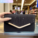 Henglan Fashion Clutch Bag European and American Women's Envelopes Celebrity Dinner Dress Banquet Wedding Cheongsam Bag Triangle Gold Edge One Champagne Color