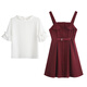 Qianfeiyu sweet strap skirt suit 2025 new girl summer junior high school high school student Mori short-sleeved dress two-piece set Green short-sleeved suit 9918+3036 165 S