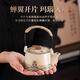 Zhenchu Gongfu Tea Set Complete Ceramic Ru Kiln Set Lift Teapot Tea Maker Holiday Gift Housewarming Gift Souvenir Jiang Hai and Ya Shi Head Gift Box