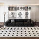 AOVOC carpet living room 2025 new no-wash wipeable light luxury high-end sofa carpet ink square black stone 2.4*3.4 meters