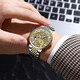 Pydaga Switzerland Neue Männer vollautomatische mechanische Uhr Tourbillon Multifunktion Luminous Business Water of Watch Watch Men's Watch 1416 Goldgrau-Stahlgürtel Modell 42mm